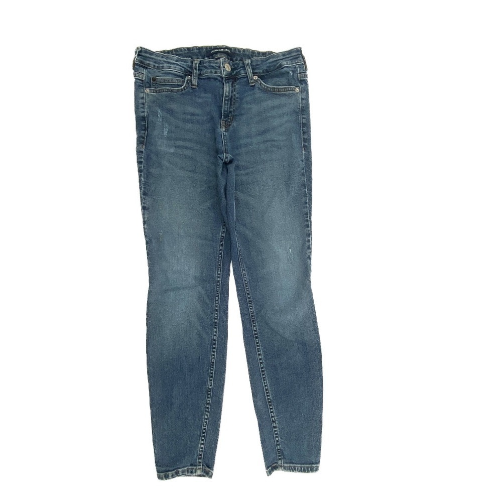 Calvin Klein Super Skinny Distressed‎ Women's size 8 Dark Wash Blue Denim Jeans
